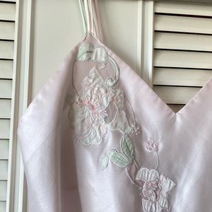 Vintage silky embroidered nightgown slip dress